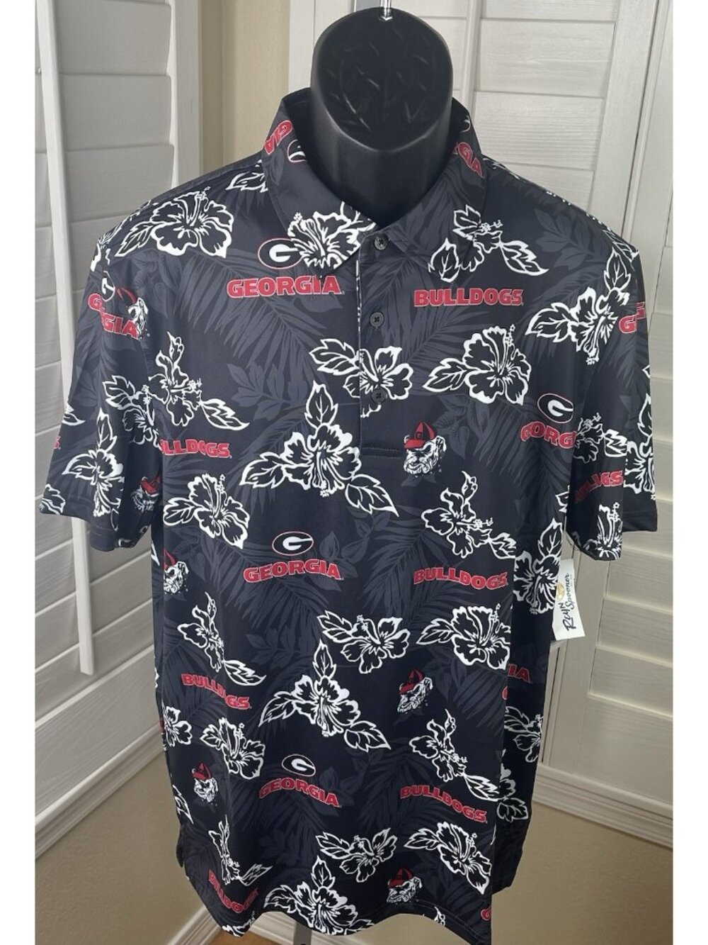 Reyn Spooner NCAA University of Georgia Bulldogs Black/Red Polo Shirt - Men’s M